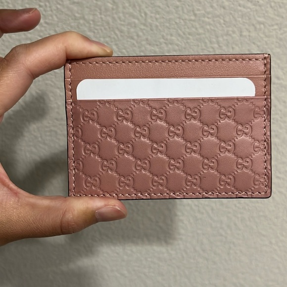 NWT Gucci GG Micro LOGO Card Case Pink with COA - Picture 2 of 10